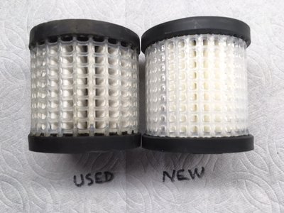 10 year old/new instrument air filter comparison