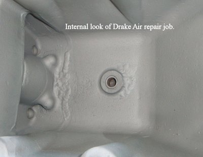 Internal view of repair by Drake Air